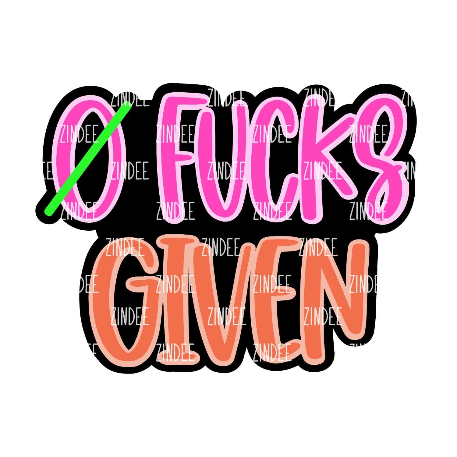 Zero Fucks Given – Acrylic Keychain Blank (2.5") | Optional Sticker or UV DTF