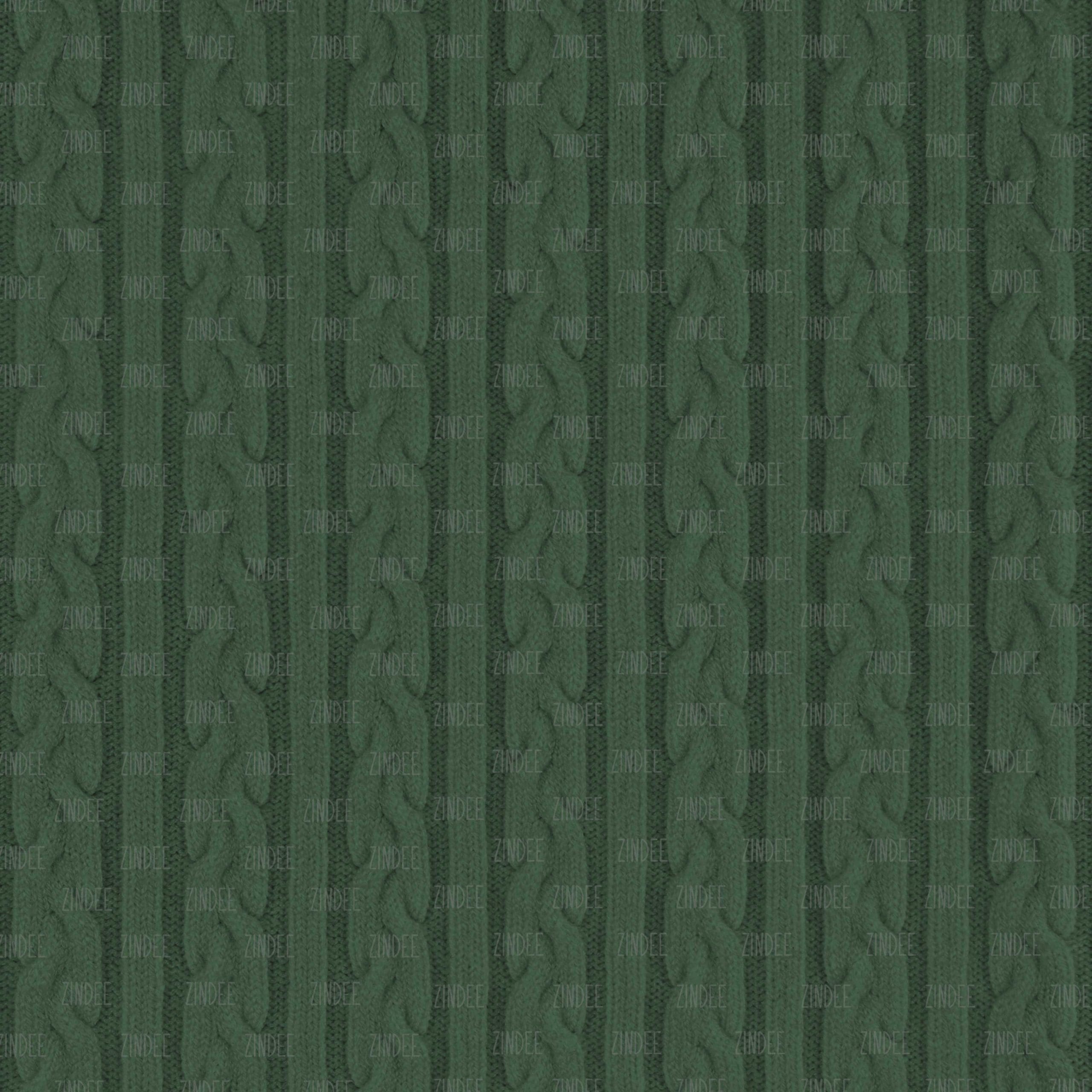 Cable Knit Sweater Dark Green seamless (digital paper)