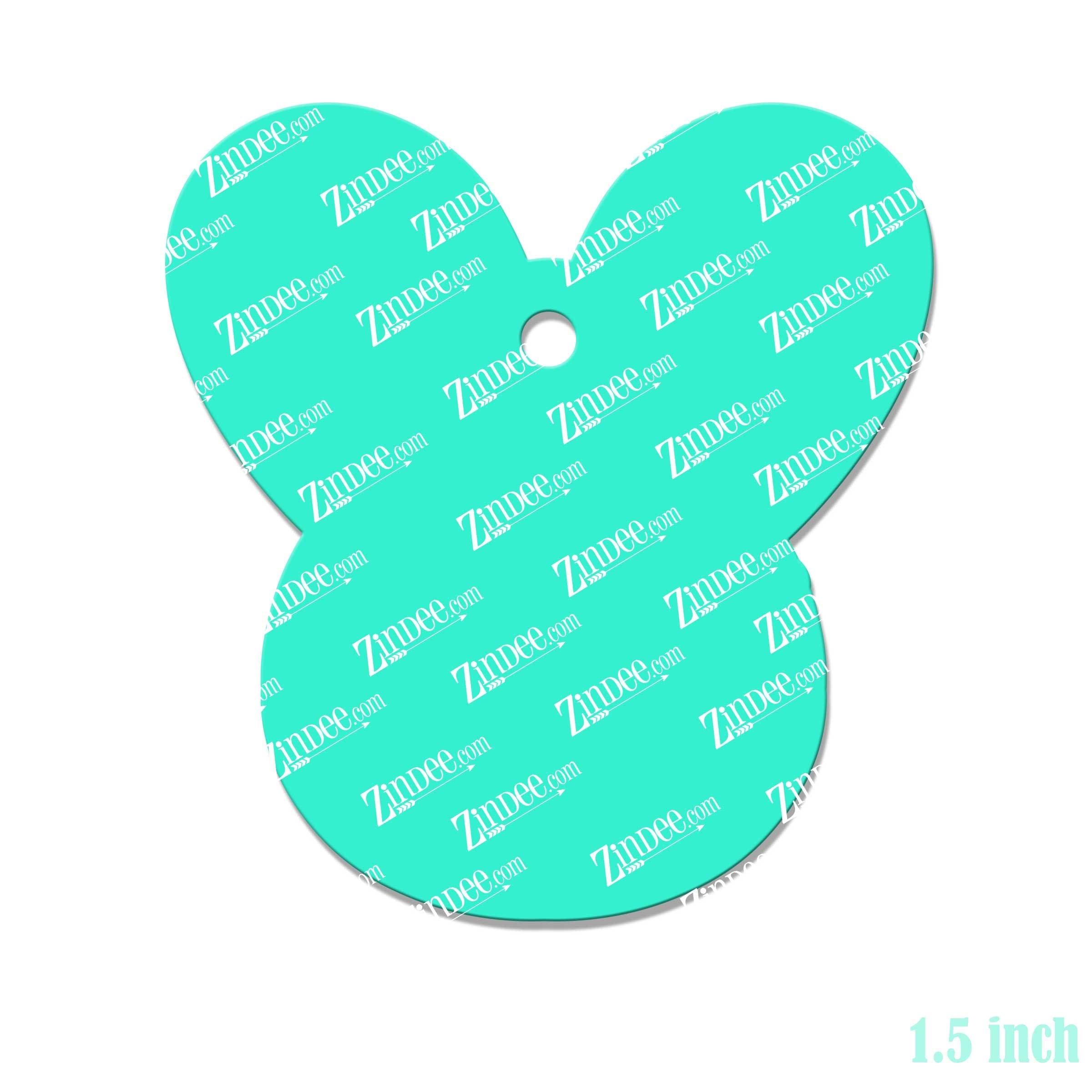 Bow Bunny – Mini Acrylic Charm Blank (1.5") | Optional Sticker or UV DTF - Image 2