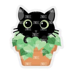 Planter Cat – Acrylic Keychain Blank (3") | Optional Sticker or UV DTF