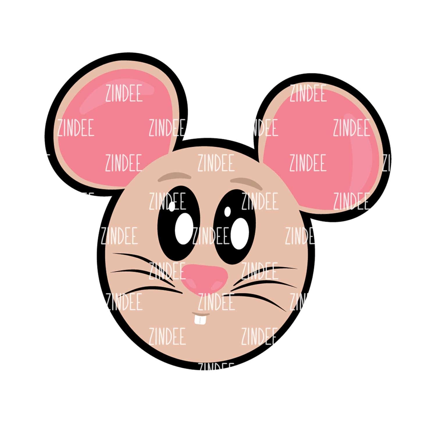 Mouse Head (Boy) – Acrylic Keychain Blank (3") | Optional Sticker or UV DTF