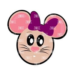 Mouse Head (Girl) – Acrylic Badge Reel Blank (2") No Hole | Optional Sticker or UV DTF