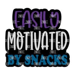 Easily Motivated By Snacks – Mini Acrylic Charm Blank (1.5") | Optional Sticker or UV DTF
