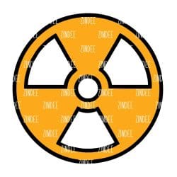 Radiation Symbol – Acrylic Badge Reel Blank (2") No Hole | Optional Sticker or UV DTF