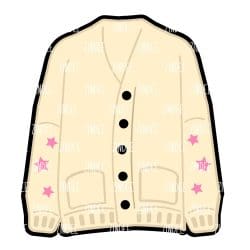 Cardigan – Mini Acrylic Charm Blank (1.5") | Optional Sticker or UV DTF