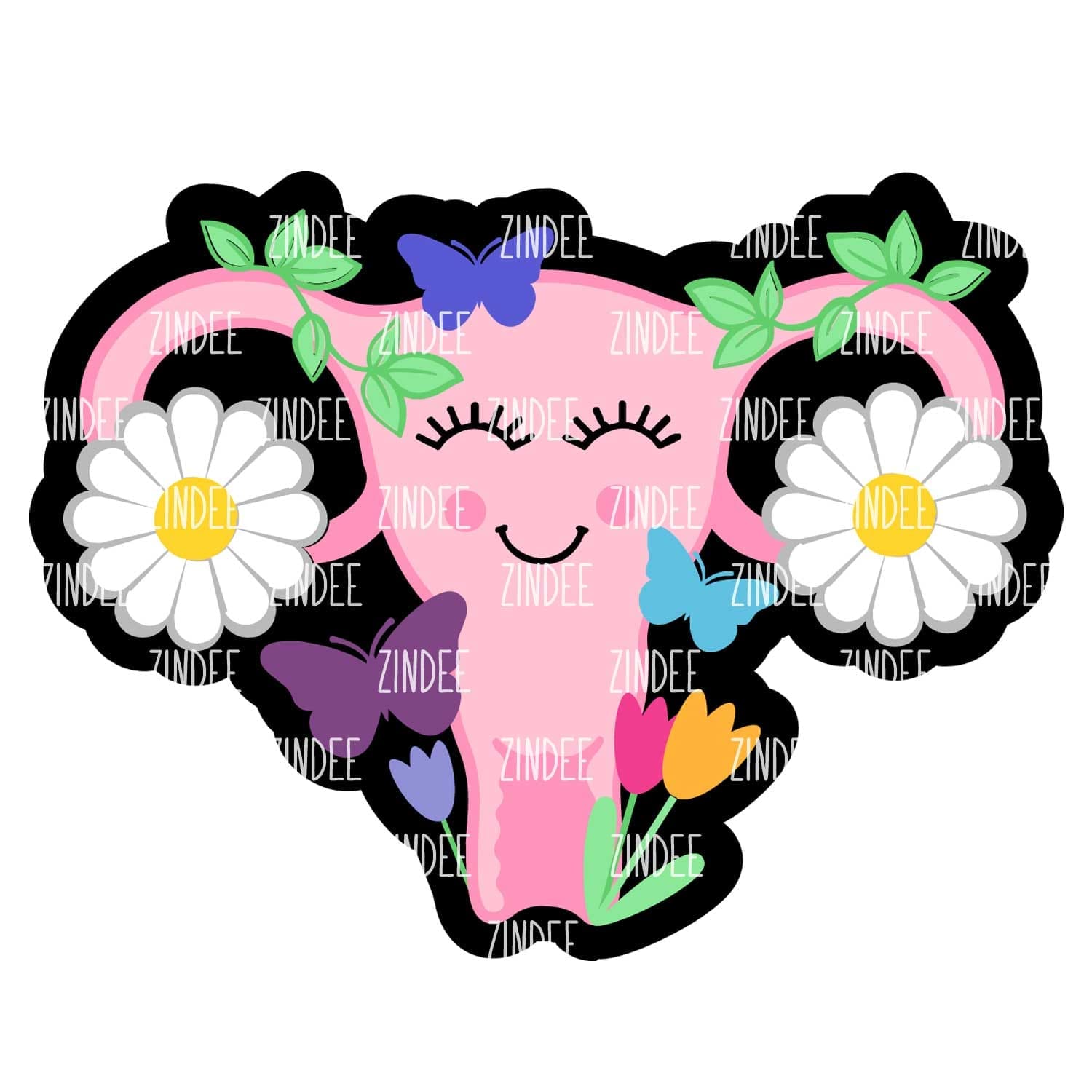 Spring Uterus – Mini Acrylic Charm Blank (1.5") | Optional Sticker or UV DTF