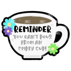 Mug with Flowers – Mini Acrylic Charm Blank (1.5") | Optional Sticker or UV DTF