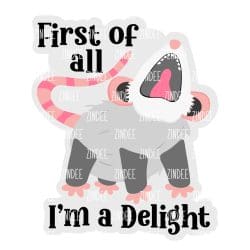 Possum Delight – Acrylic Keychain Blank (3") | Optional Sticker or UV DTF