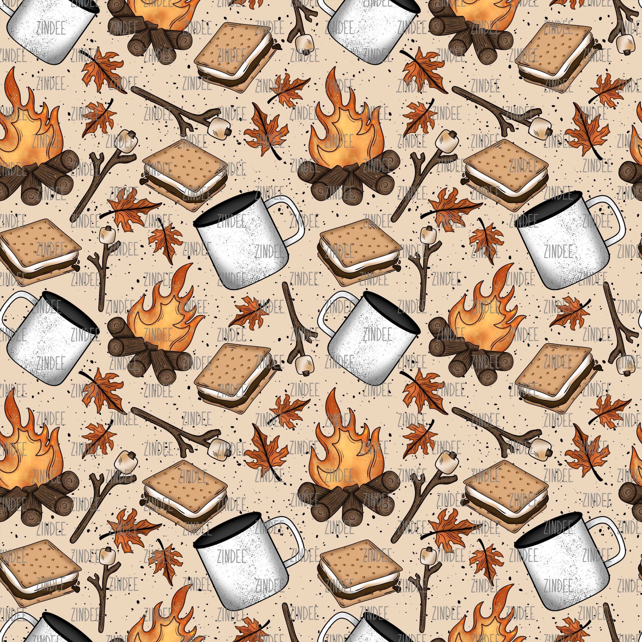 S'mores Campfire seamless (vinyl)