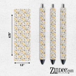 Floral Bees VINYL Pen Wrap
