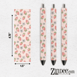 Strawberries and Daisies VINYL Pen Wrap
