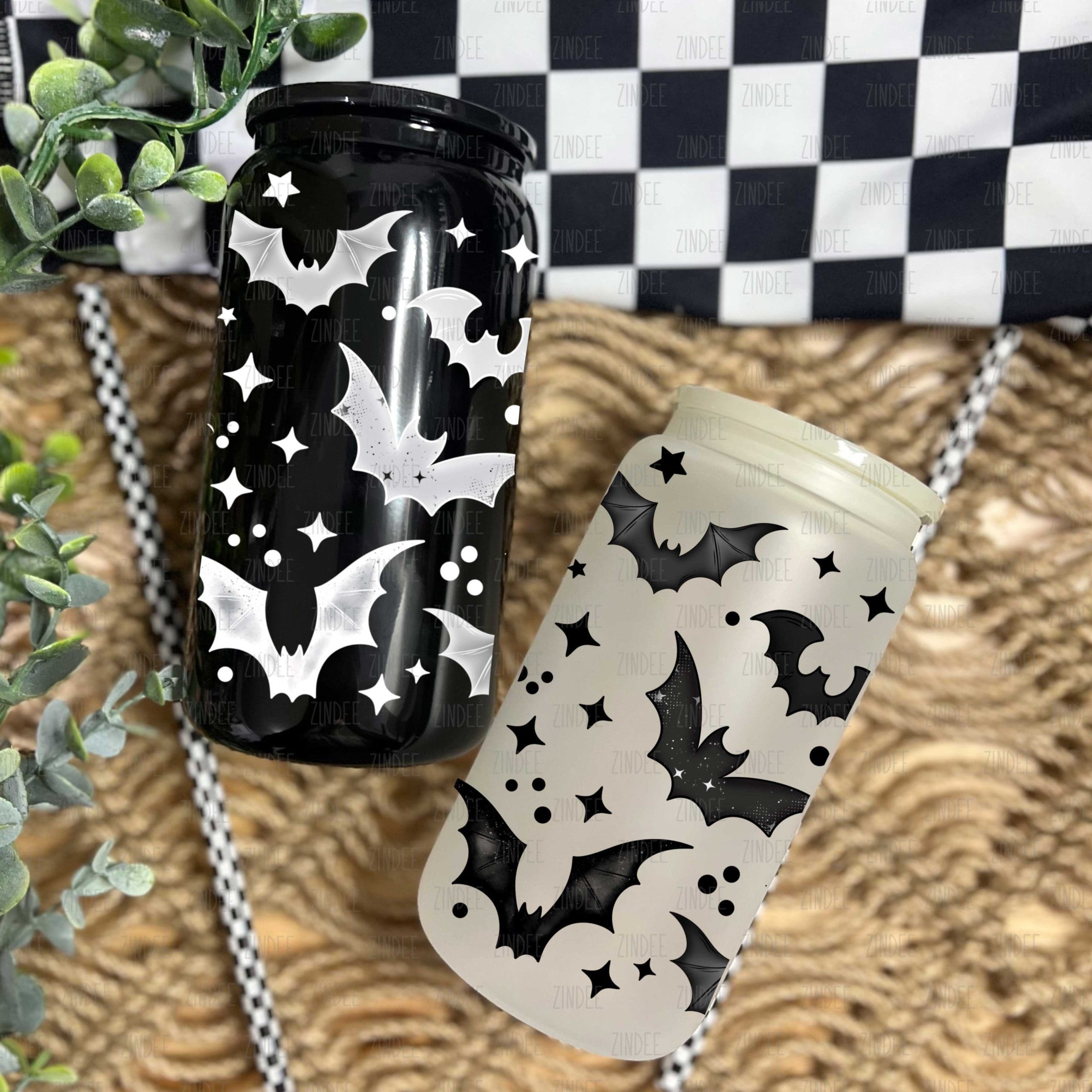 Bats UV DTF Glass Can Wrap - Image 2