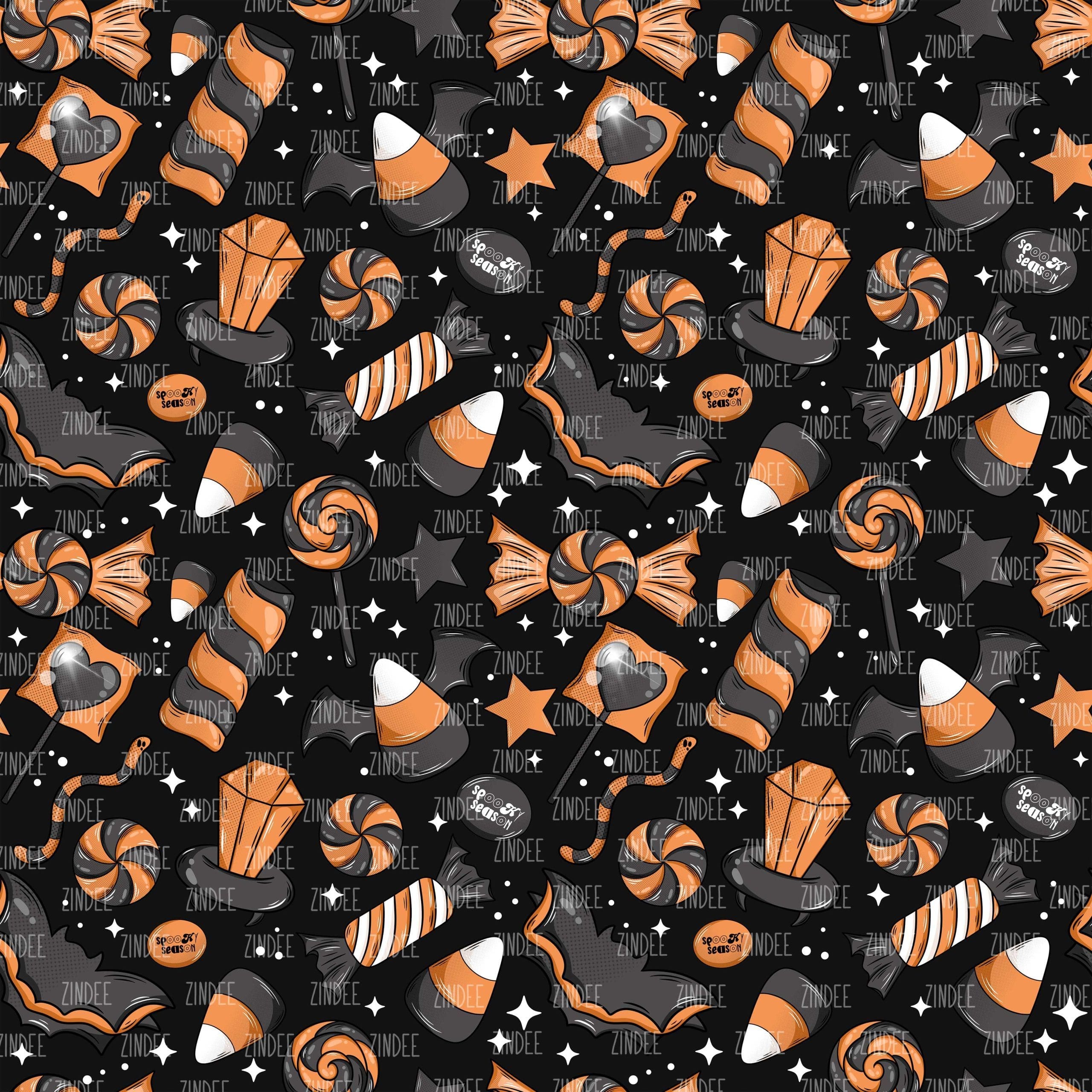 Halloween Candy Black seamless (vinyl)