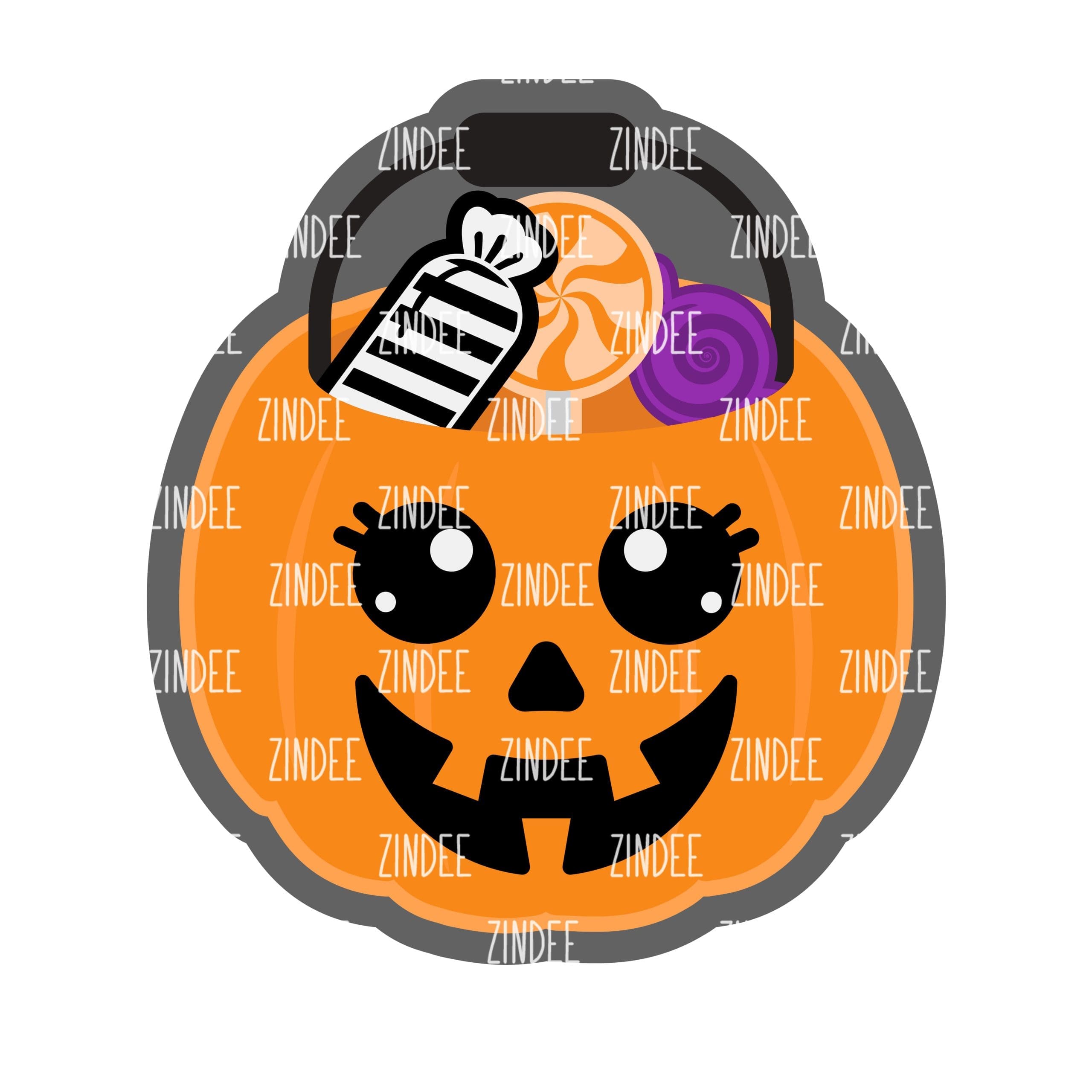 Halloween Candy Bucket 2 inch (lightweight acrylic) NO HOLE - Image 2