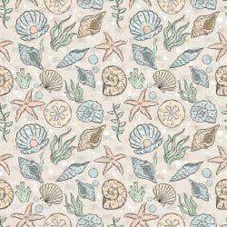 Pastel Seashells seamless (vinyl)