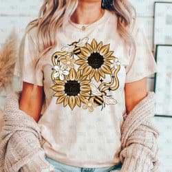 Sunflower Bumble DTF Transfer