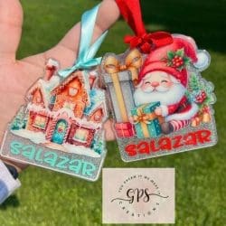 Alternative view of Custom PRINTED Acrylic Ornament 4 inch