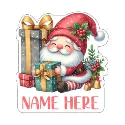 Santa Presents (Light Skin) PRINTED acrylic 4 inch
