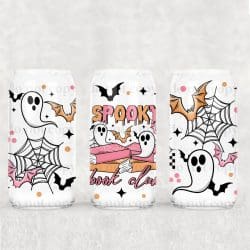 Spooky Book Club UV DTF Glass Can Wrap