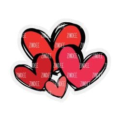 Cute Doodle Hearts – Mini Acrylic Charm Blank (1.5") | Optional Sticker or UV DTF