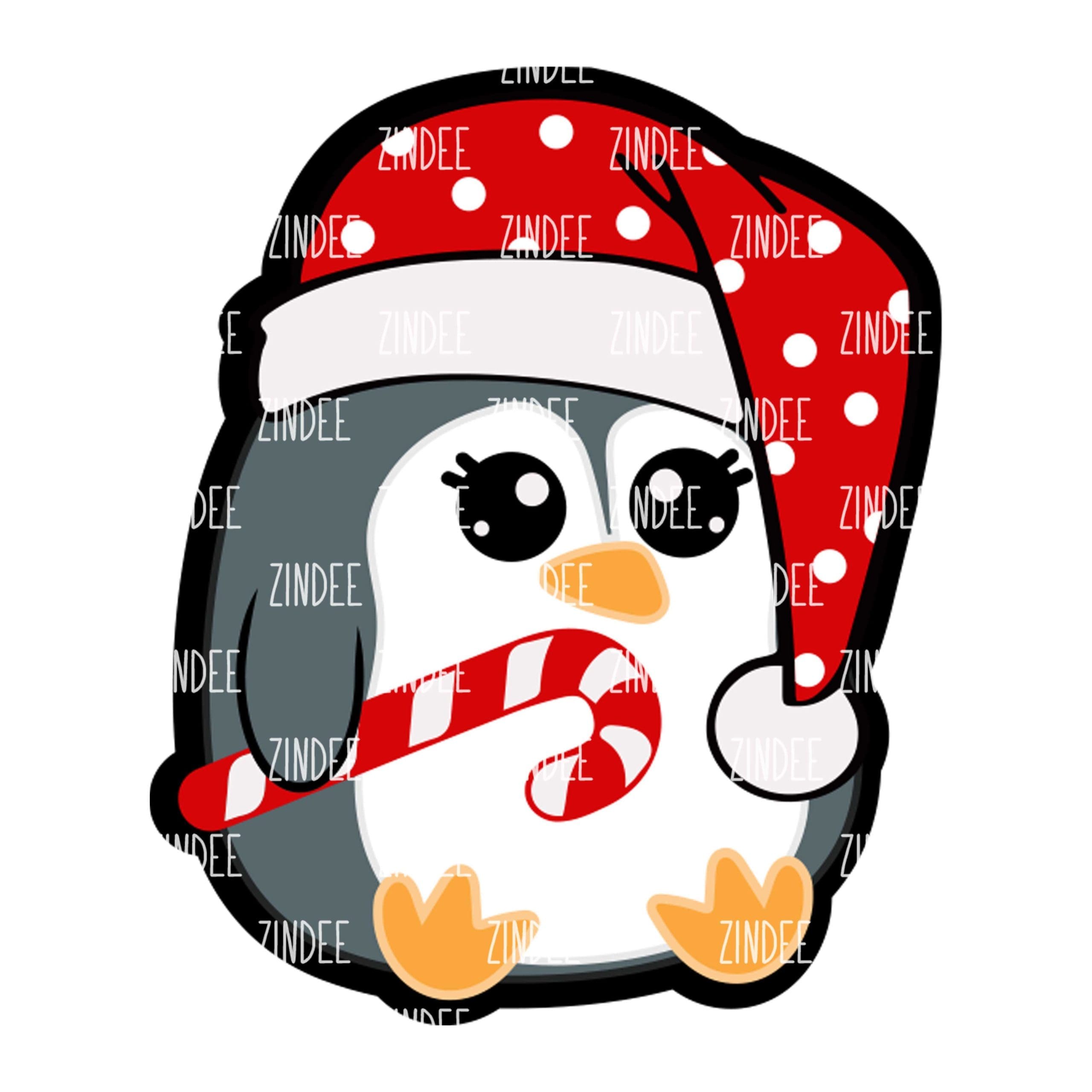 Penguin Christmas – Acrylic Keychain Blank (2.5") | Optional Sticker or UV DTF
