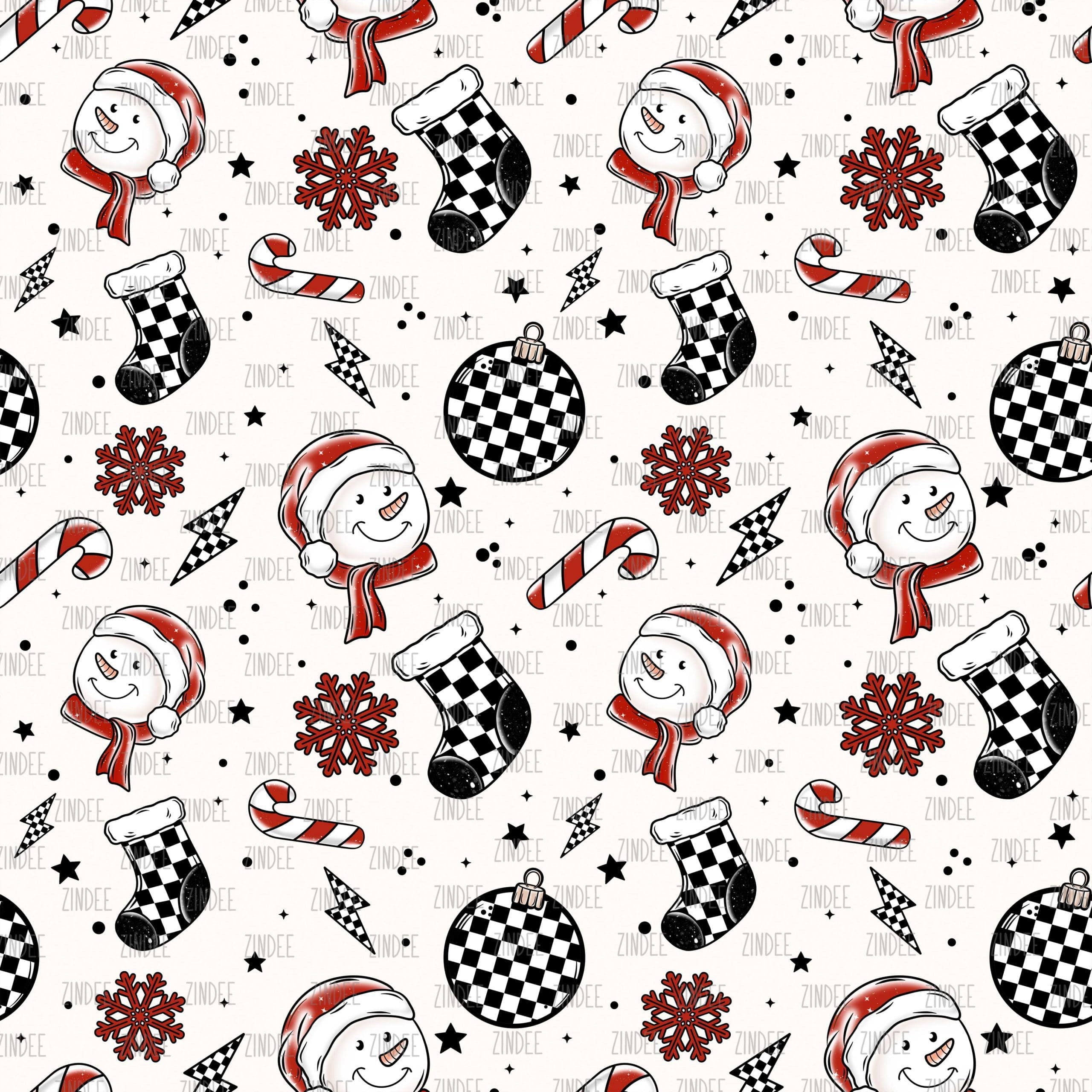 Checker Christmas seamless (vinyl)