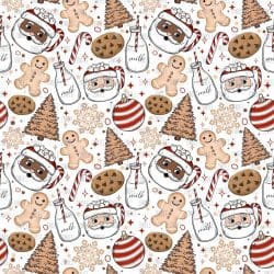 Santa Mug And Cookies seamless (vinyl)