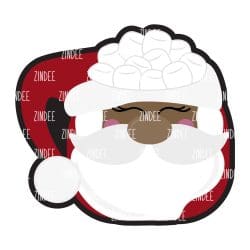 Santa Mug (Dark Skin) – Mini Acrylic Charm Blank (1.5") | Optional Sticker or UV DTF
