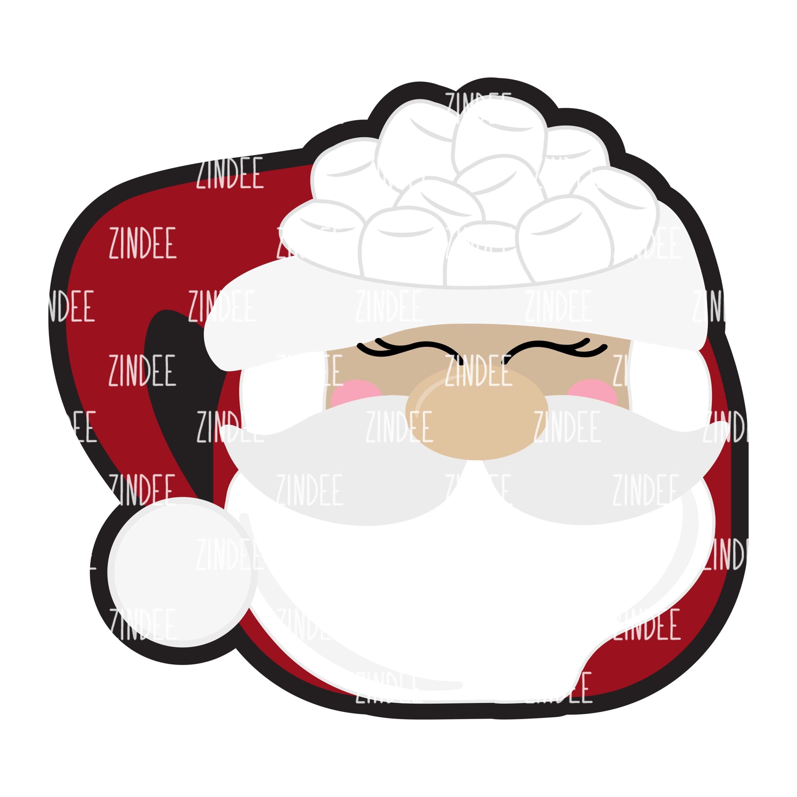 Santa Mug (Light Skin) – Mini Acrylic Charm Blank (1.5") | Optional Sticker or UV DTF