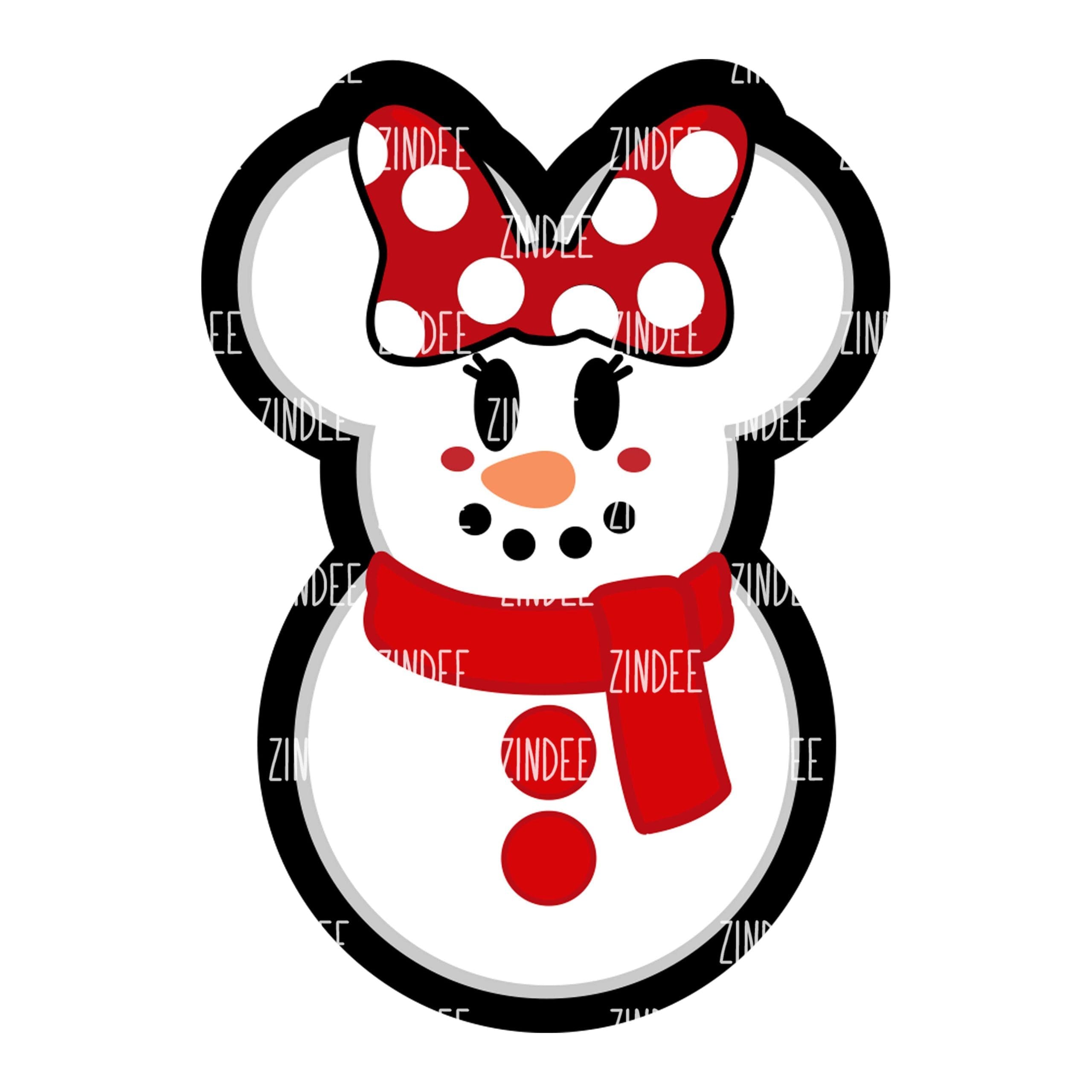 Girl Mouse Snowman – Mini Acrylic Charm Blank (1.5") | Optional Sticker or UV DTF