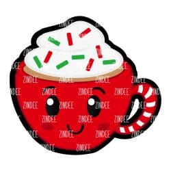 Peppermint Mug – Mini Acrylic Charm Blank (1.5") | Optional Sticker or UV DTF