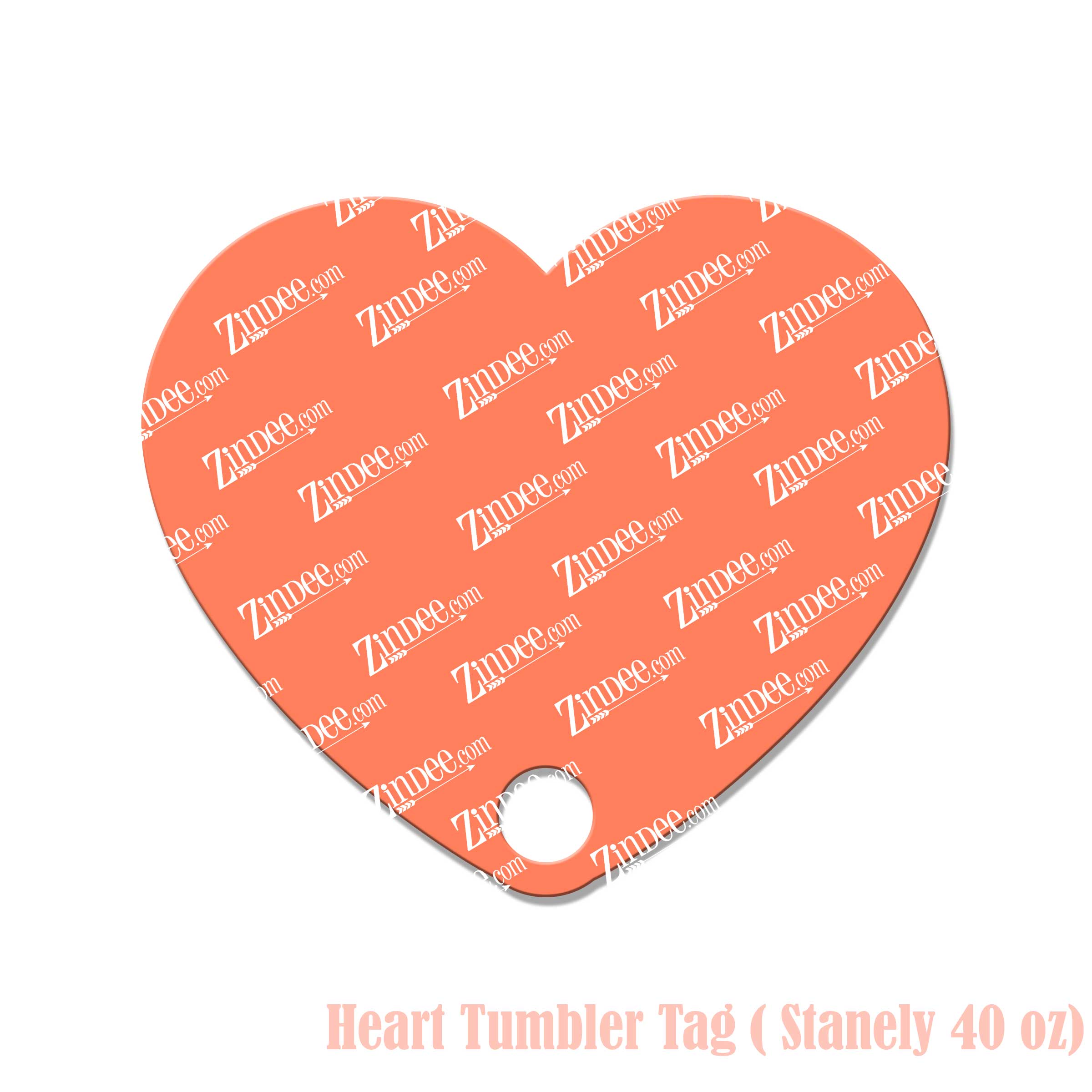 Heart Tumbler Tag (Stanley 40 oz) (lightweight acrylic)