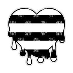 Drippy Heart (STRIPES) – Mini Acrylic Charm Blank (1.5") | Optional Sticker or UV DTF