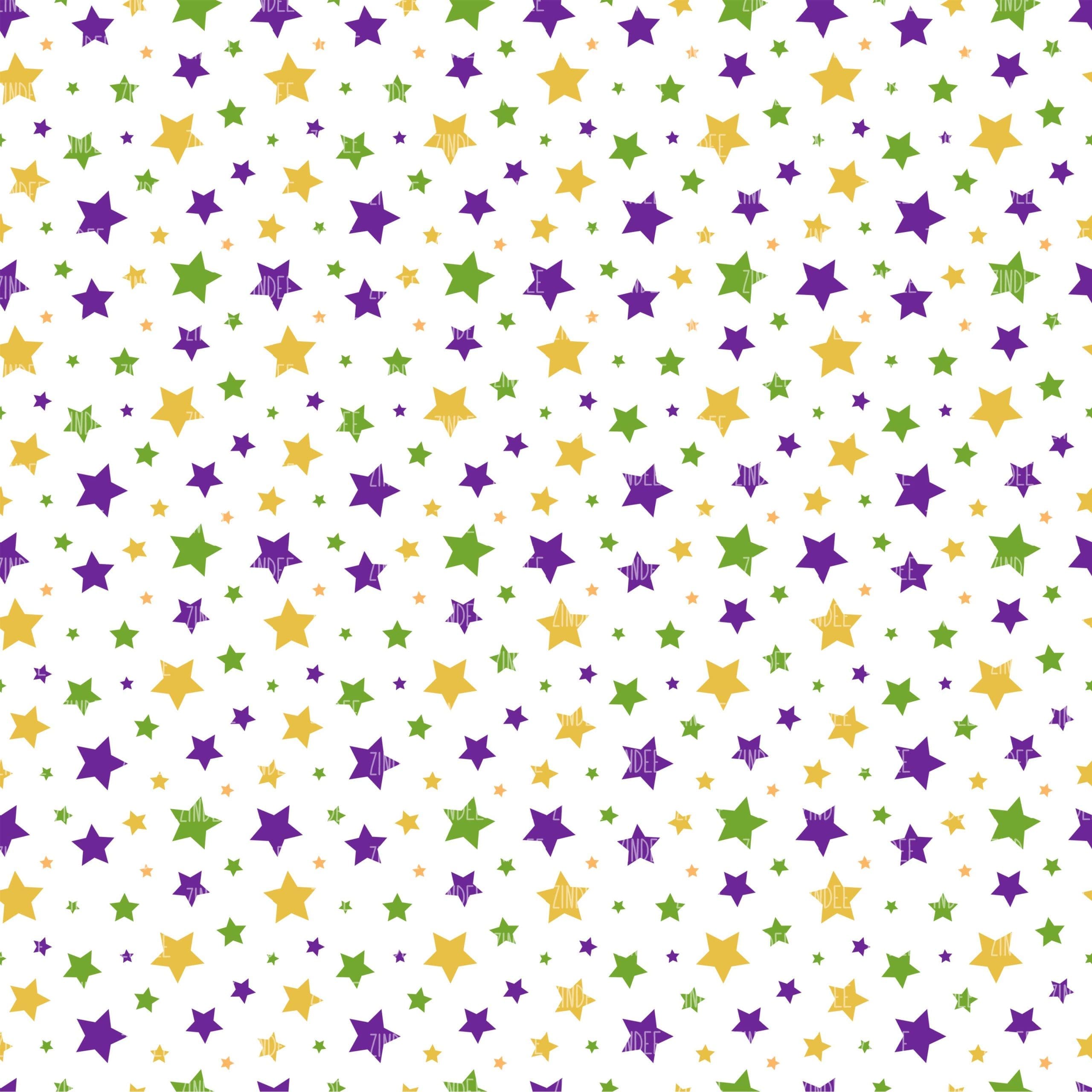 Mardi Gras Stars seamless (vinyl)