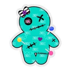 Voodoo Doll (TEAL) – Acrylic Keychain Blank (2.5") | Optional Sticker or UV DTF