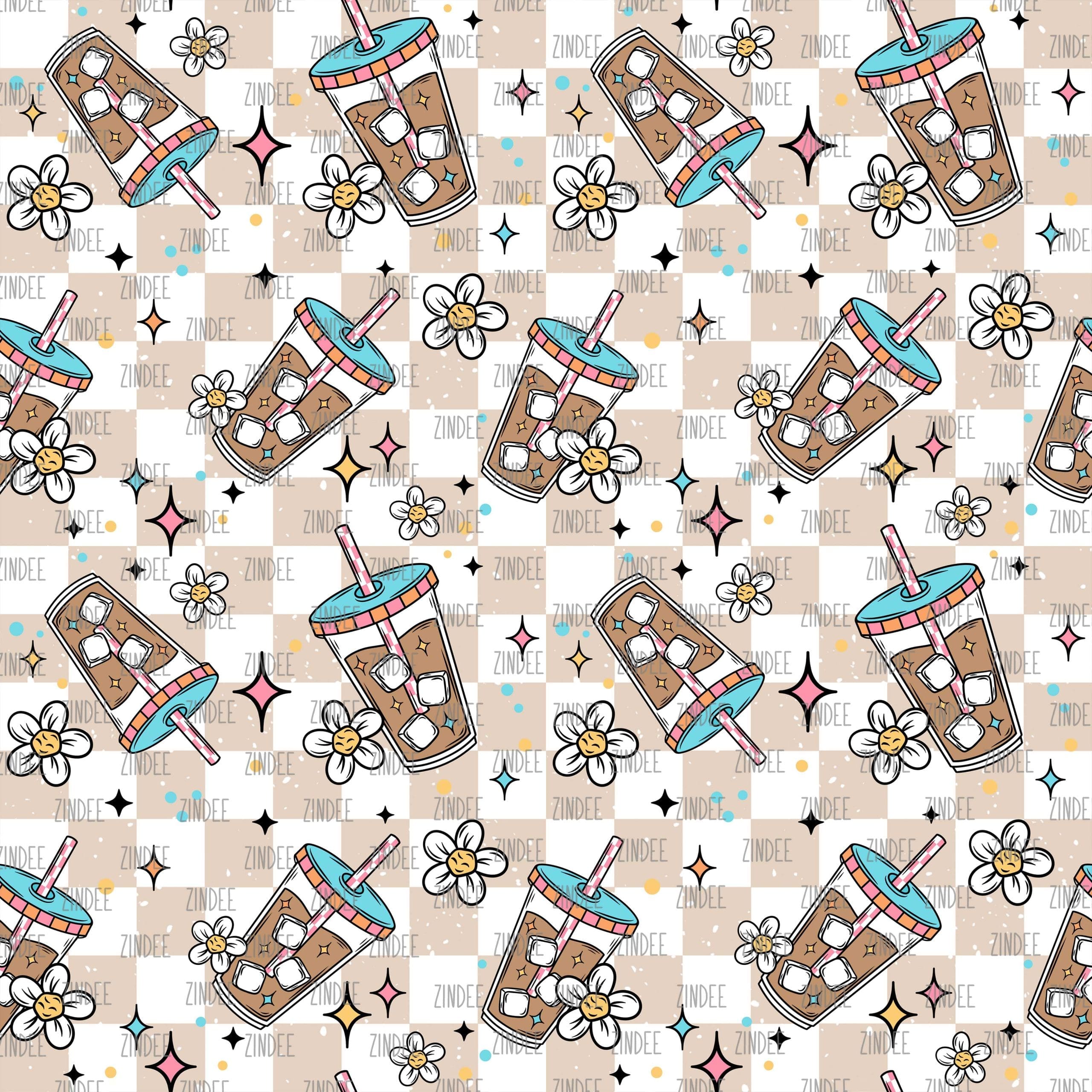 Blue Iced Coffee seamless (Sublimation Sheet)