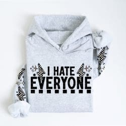 I Hate Everyone Checker DTF Transfer (w/optional sleeve design)