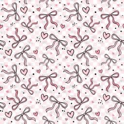 Pink Bow Hearts seamless (vinyl)
