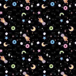 Space Doodle Black seamless (vinyl)