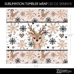 Winter Deer (Sublimation Wrap) 20 oz Skinny - Image 2