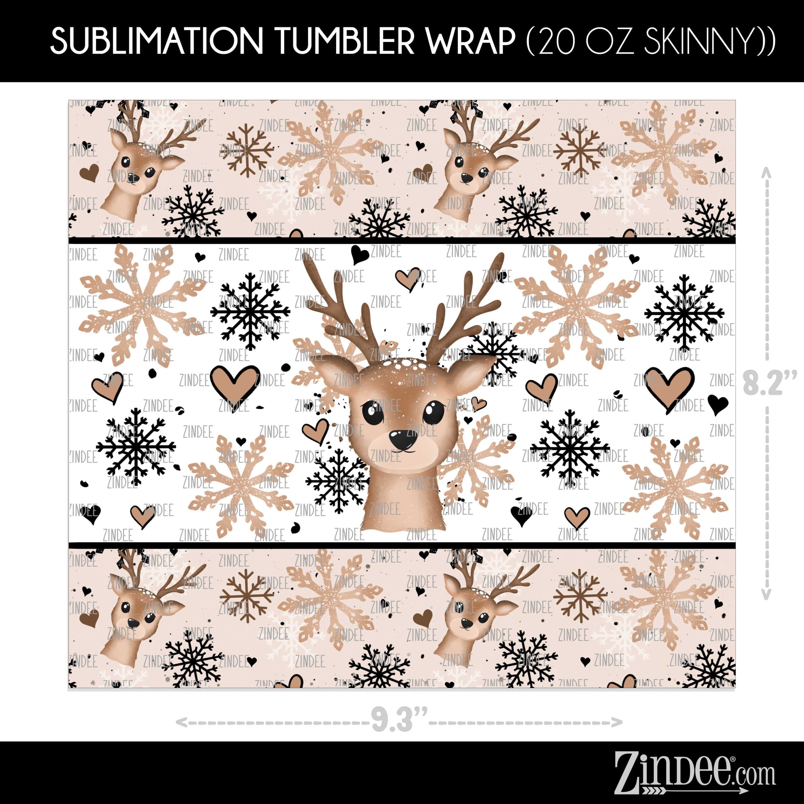 Winter Deer (Sublimation Wrap) 20 oz Skinny - Image 2