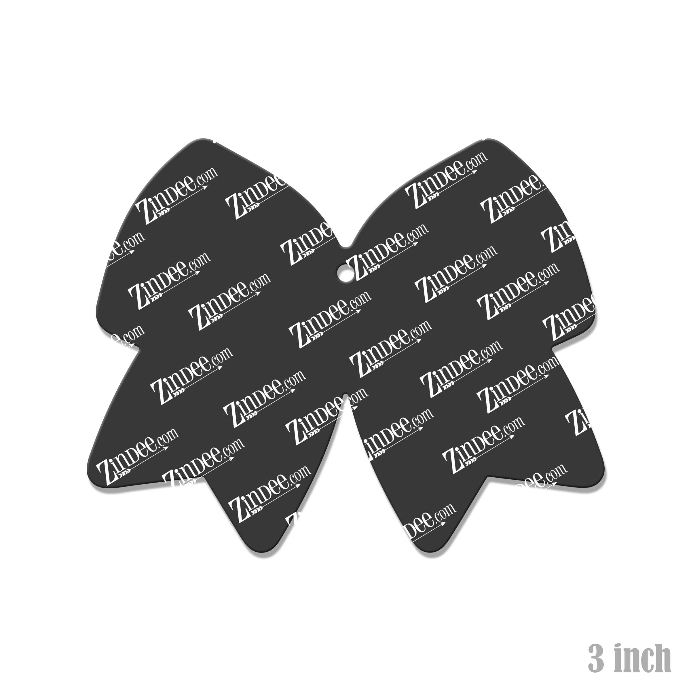 Cheer Bow Version 2 – Acrylic Keychain Blank (3") | Optional Sticker or UV DTF - Image 2