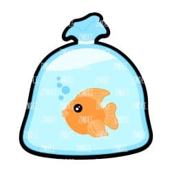 Fish In Bag – Mini Acrylic Charm Blank (1.5") | Optional Sticker or UV DTF