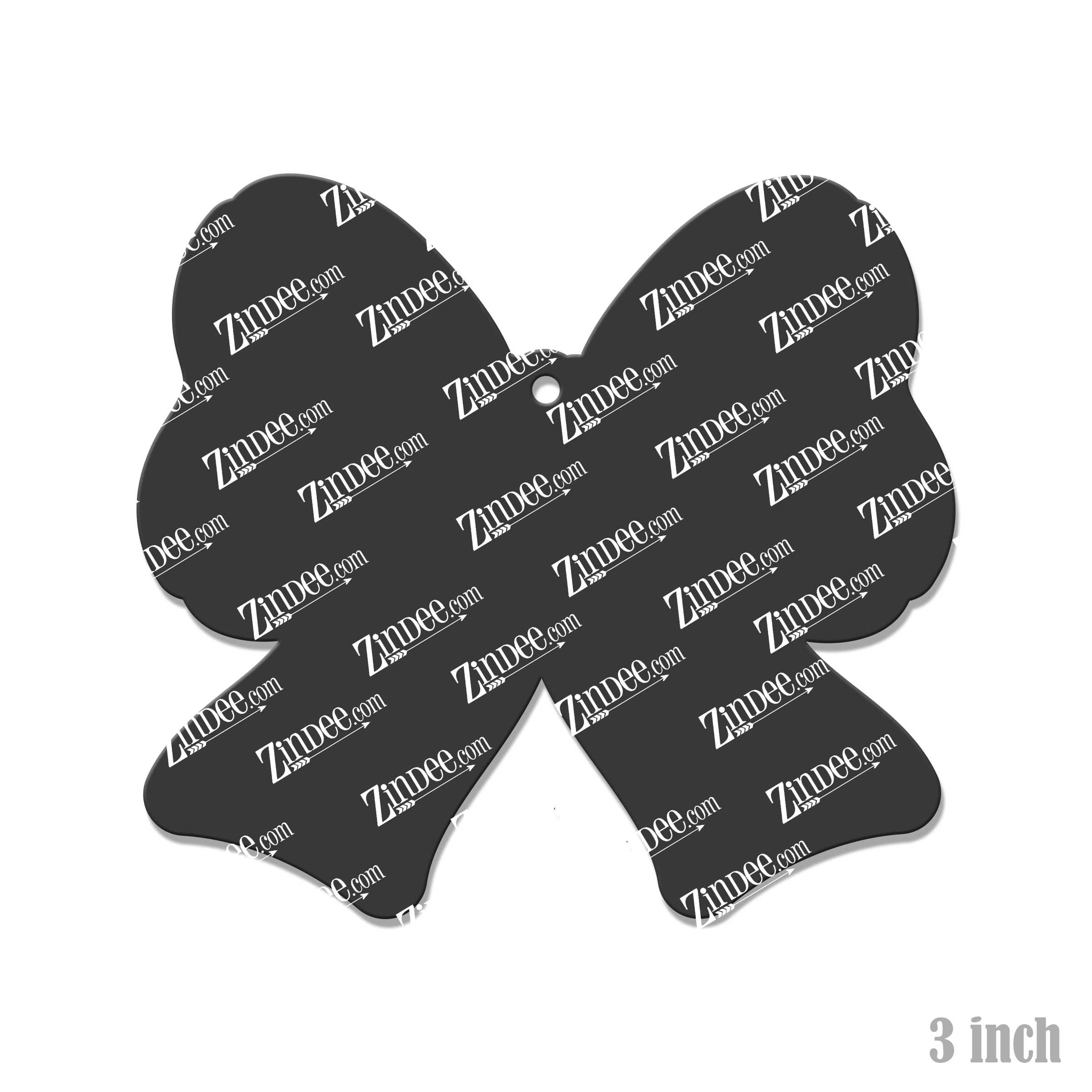 Outline Bow – Acrylic Keychain Blank (3") | Optional Sticker or UV DTF - Image 2