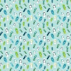 Blue Green Flip Flop Collage seamless (vinyl)