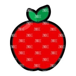 Chubby Apple– Acrylic Lanyard Blank (2.5") 2 Holes | Optional Sticker or UV DTF