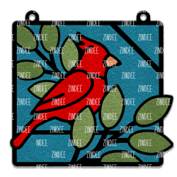 Alternative view of Cardinal Bird Resin Art Outline