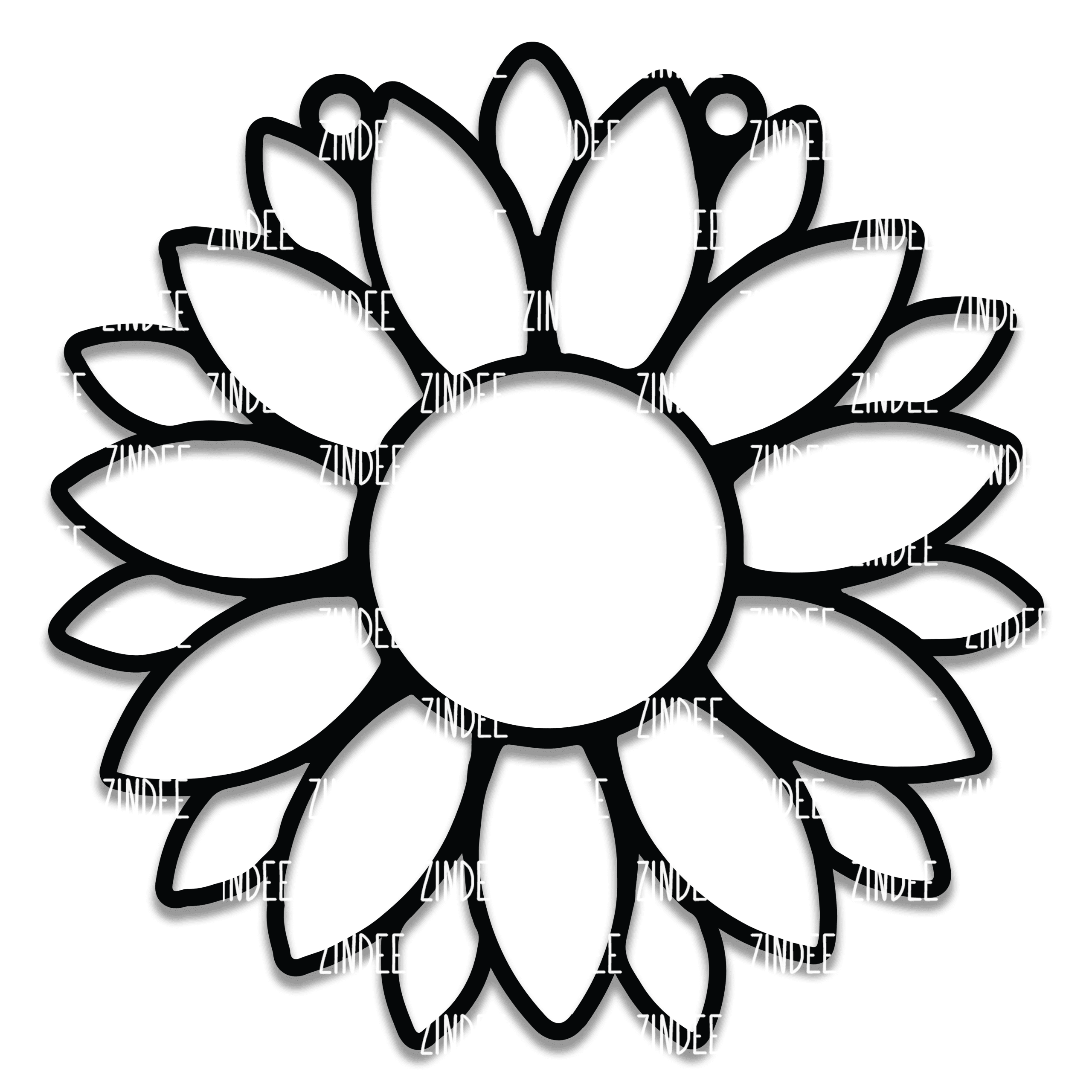 Sunflower Resin Art Outline