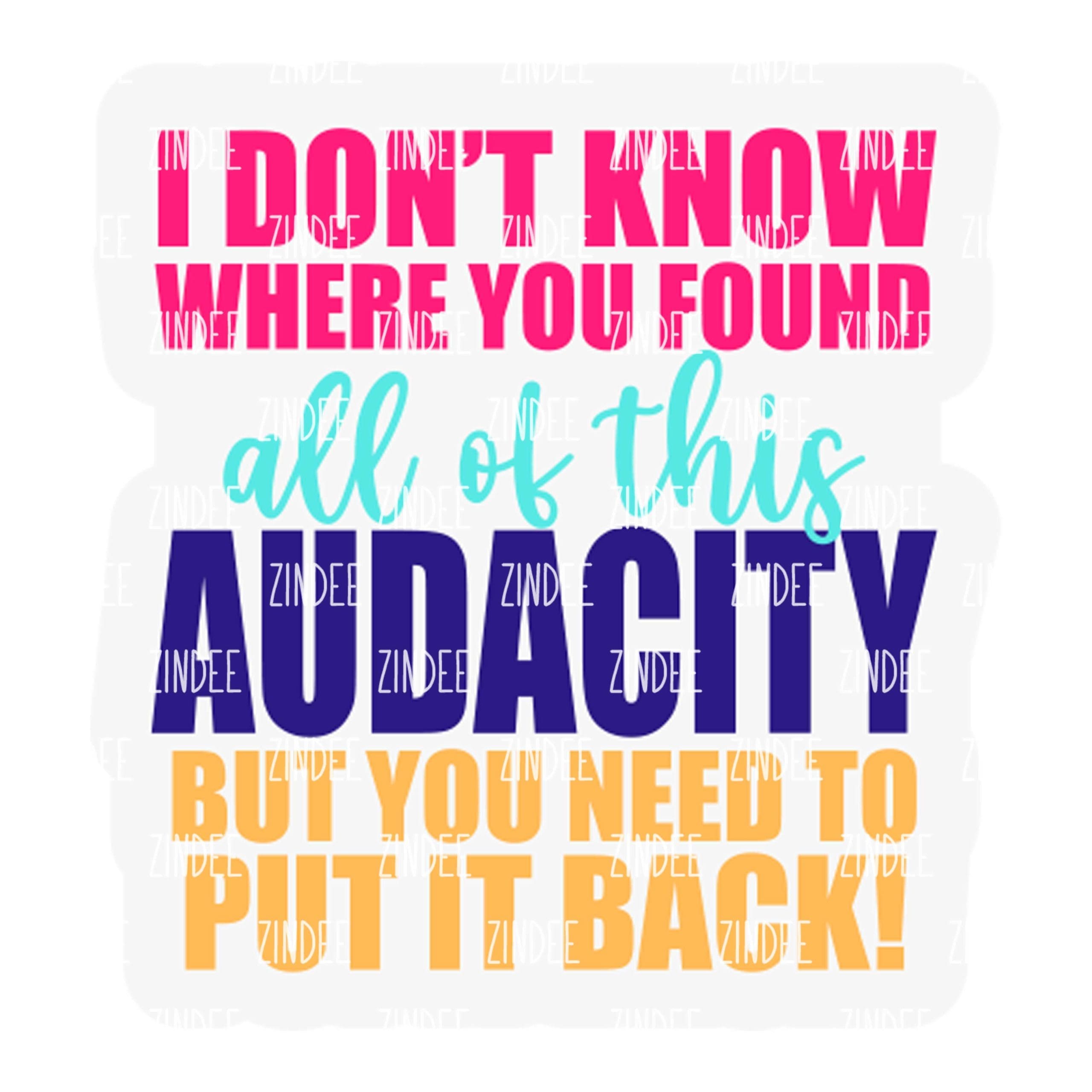 All Of This Audacity – Acrylic Keychain Blank (2.5") | Optional Sticker or UV DTF