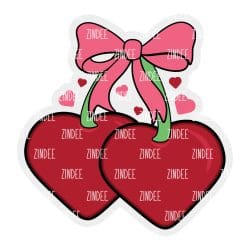 Cherry Hearts – Mini Acrylic Charm Blank (1.5") | Optional Sticker or UV DTF